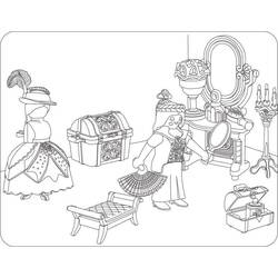 Dibujo de Playmobil dama en su tocador para colorear