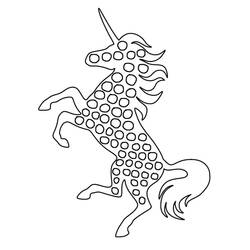 Dibujo de Pop It unicornio empinado para colorear