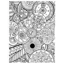 Dibujo de Mandala de engranajes y cadenas entrelazados para colorear