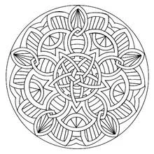 Dibujo de Mandala con motivo de nudo celta para colorear