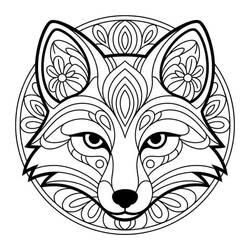 Mandala de Zorro - Dibujos para colorear gratis