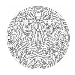 Dibujo de Mandala Celta en forma de mariposa para colorear