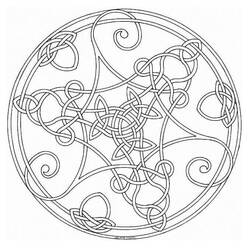 Dibujo de Mandala celta con nudos entrelazados para colorear