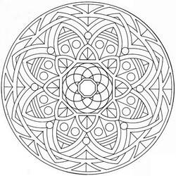 Dibujo de Mandala celta con flor de ocho pétalos para colorear