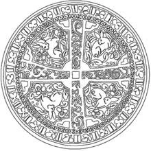 Dibujo de Mandala con cuatro conejos en un círculo para colorear Dibujo de Mandala con cuatro conejos en un círculo para colorear