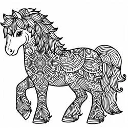 Mandalas de Caballos - Dibujos para colorear gratis