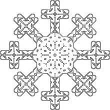 Dibujo de Mandala de copo simétrico para colorear