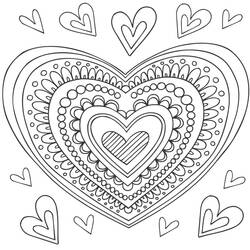 Mandalas de Corazón - Dibujos para colorear gratis