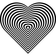 Dibujo de Mandala de corazón con rayas de cebra para colorear