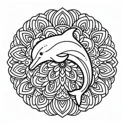 Mandalas de Delfines - Dibujos para colorear gratis