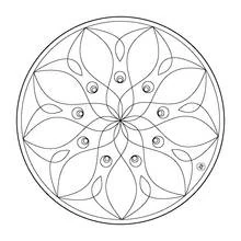 Dibujo de Mandala de flor con ocho pétalos para colorear