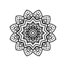 Dibujo de Mandala floral en forma de estrella para colorear