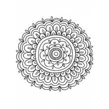 Dibujo de Mandala de flor con pétalos superpuestos para colorear