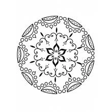 Dibujo de Mandala de flor con pétalos puntiagudos para colorear