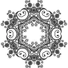 Dibujo de Mandala de flor con pétalos en espiral para colorear