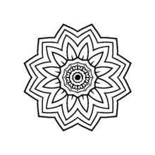 Dibujo de Mandala de girasol con pétalos en punta para colorear
