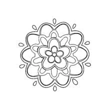 Dibujo de Mandala de flor con pétalos superpuestos para colorear