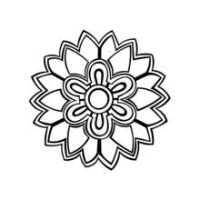 Dibujo de Mandala de flor con pétalos superpuestos para colorear