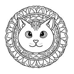 Mandalas de Gatos - Dibujos para colorear gratis