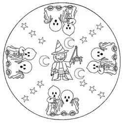 Mandalas de Halloween - Dibujos para colorear gratis