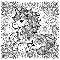 Mandalas de Unicornio - Dibujos para colorear gratis