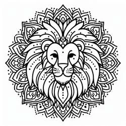 Mandalas Leones - Dibujos para colorear gratis