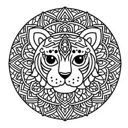 Mandalas Tigre - Dibujos para colorear gratis
