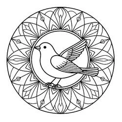 Pájaro Mandala - Dibujos para colorear gratis
