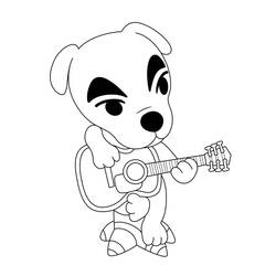 Dibujo de K.K. Slider tocando la guitarra para colorear