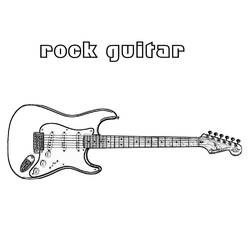 Dibujo de Guitarra de rock con cuerpo detallado para colorear