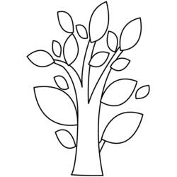 Dibujo de Árbol con hojas estilizadas para colorear