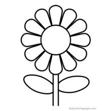 Dibujo de Flor sencilla con pétalos redondeados para colorear