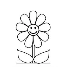Dibujo de Flor sonriente de pétalos anchos para colorear