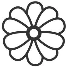 Dibujo de Flor grande de pétalos redondeados para colorear