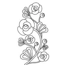 Dibujo de Flores sobre un tallo sinuoso para colorear
