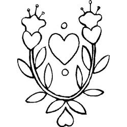 Dibujo de Flores con pétalos en forma de corazón para colorear