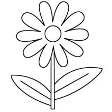 Dibujo de Flor sencilla de pétalos redondeados para colorear