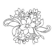 Dibujo de Flores rodeadas de enredaderas ornamentales para colorear
