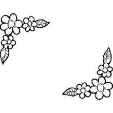 Dibujo de Marco de flores en las esquinas para colorear