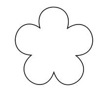 Dibujo de Flor sencilla de cinco pétalos para colorear