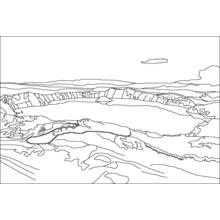 Dibujo de Vista aérea del lago del cráter para colorear