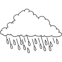 Dibujo de Nube dejando caer la lluvia para colorear