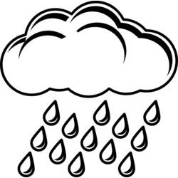 Dibujo de Nube con lluvia cayendo para colorear