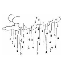 Dibujo de Lluvia cayendo de las nubes para colorear