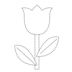 Dibujo de Tulipán de pétalos puntiagudos simples para colorear