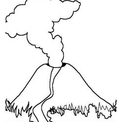 Volcán - Dibujos para colorear gratis