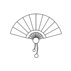 Dibujo de Abanico simple para colorear Dibujo de Abanico simple para colorear