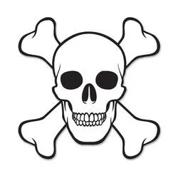 Dibujo de Calavera con huesos cruzados para colorear