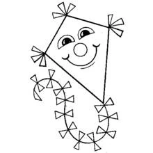 Dibujo de Cometa con cara sonriente para colorear Dibujo de Cometa con cara sonriente para colorear