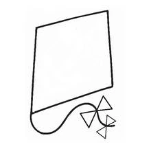 Dibujo de Cometa con hilo ondulado y lazos triangulares para colorear Dibujo de Cometa con hilo ondulado y lazos triangulares para colorear